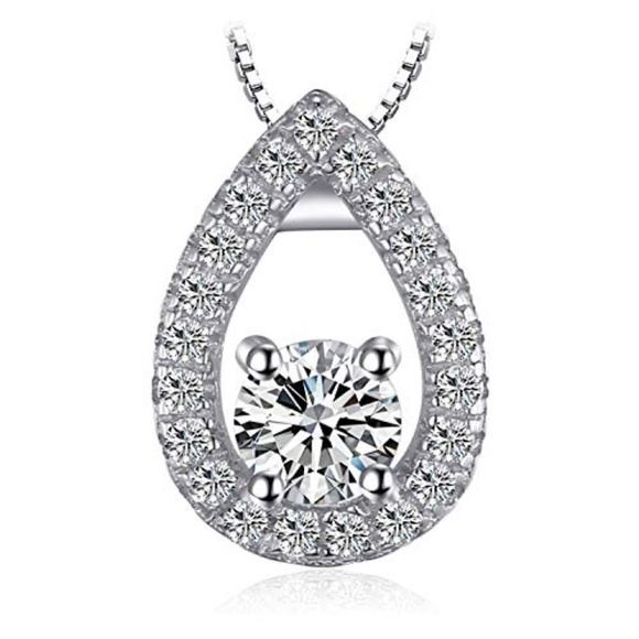 💋 Elegant Solitaire Pendant - 925 Sterling Silver - Picture 4 of 7